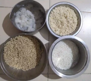 Soaked and drained grains