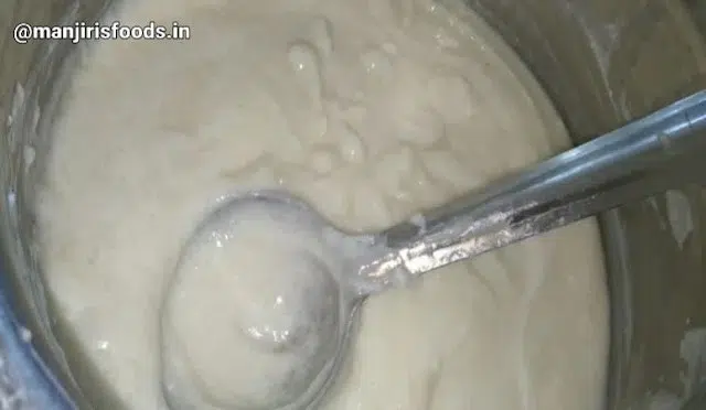 How to Make Shrikhand at Home A steel container with Homemade Curd and a steel spatula