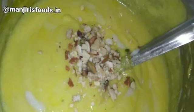 Crushed Dry Fruits are Added to Shrikhand