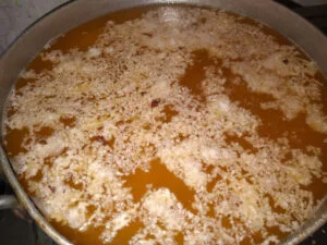 Melting Jaggery in water