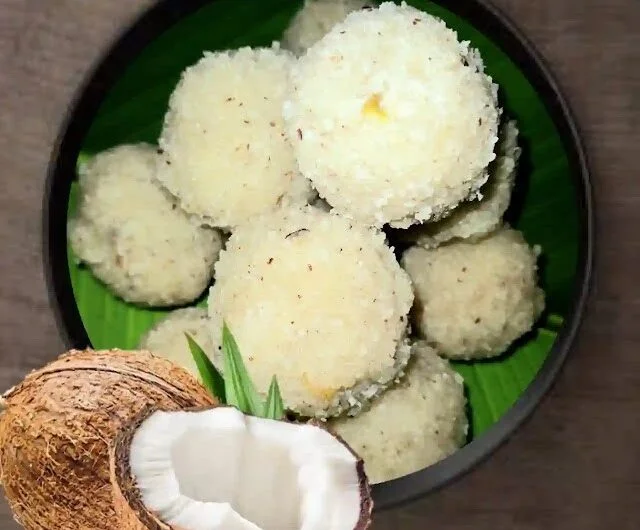 How To Make Coconut Laddu With Homemade Desiccated Coconut How To Make Coconut Laddu With Homemade Desiccated Coconut