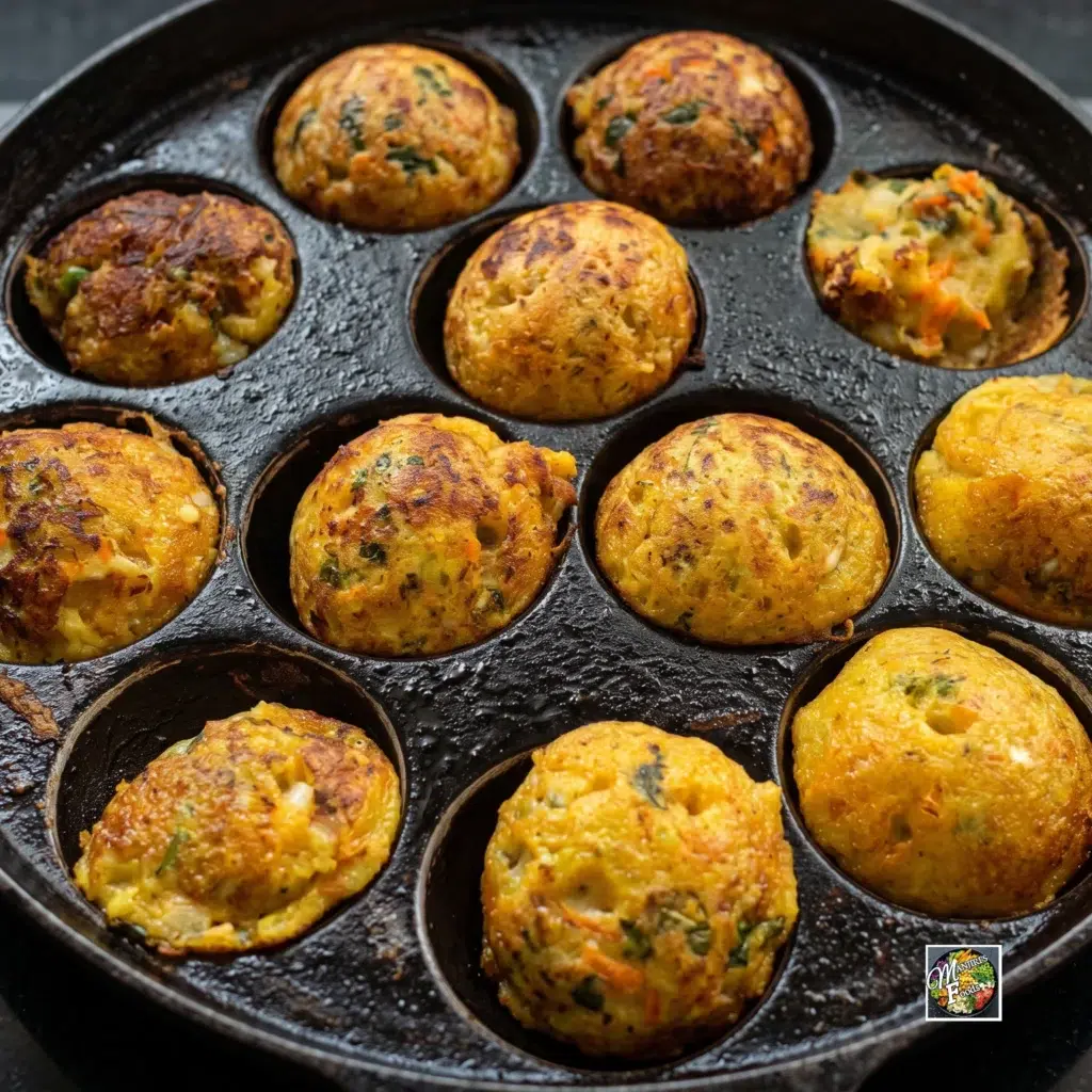 How To Make Appe From Jowar Flour | Jowar Flour Appe Golden brown flipped jowar appe cooking in a pan