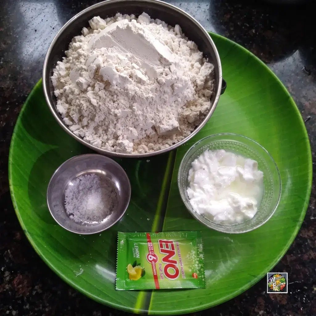 How To Make Appe From Jowar Flour | Jowar Flour Appe Ingredients for gluten-free jowar flour appe including curd, salt, and eno